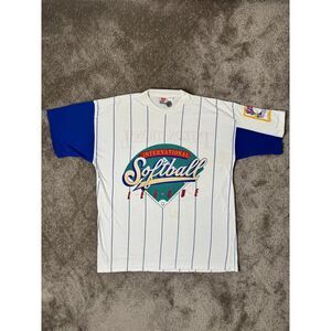 Vintage Mens Tshirt MLB‎ Wilson International Softball League 80-90s Size XL